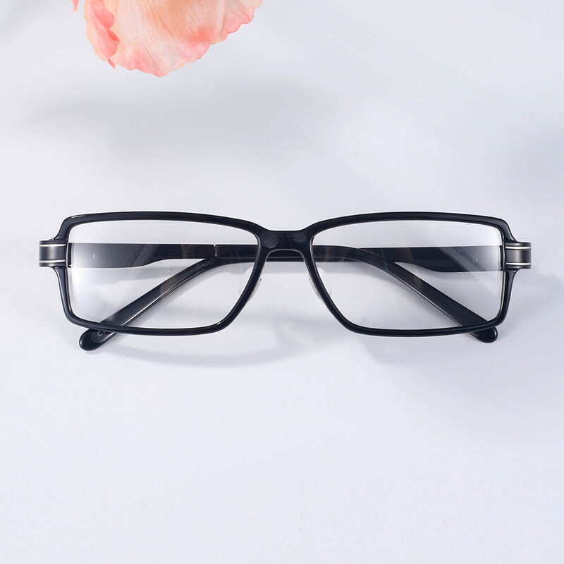 Glare Rectangle Black Glasses