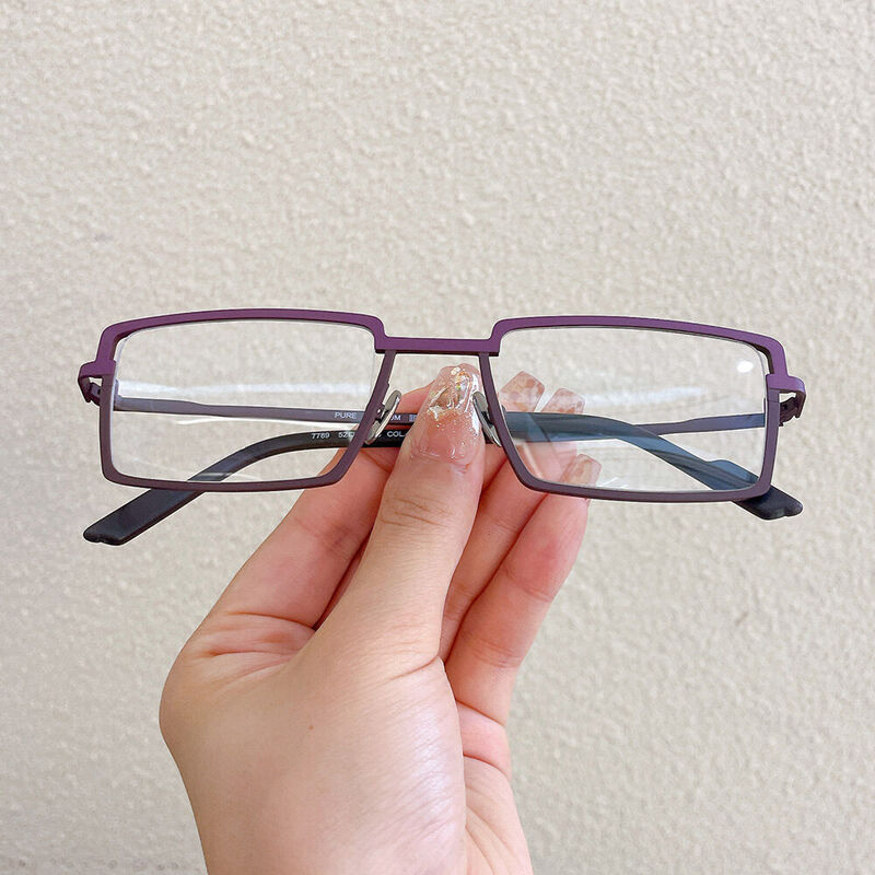 Gregar Rectangle Purple Glasses