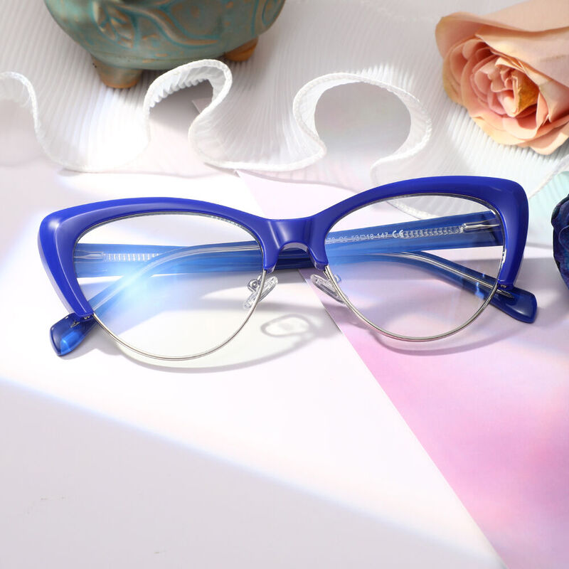 Lincoliy Cat Eye Blue Glasses
