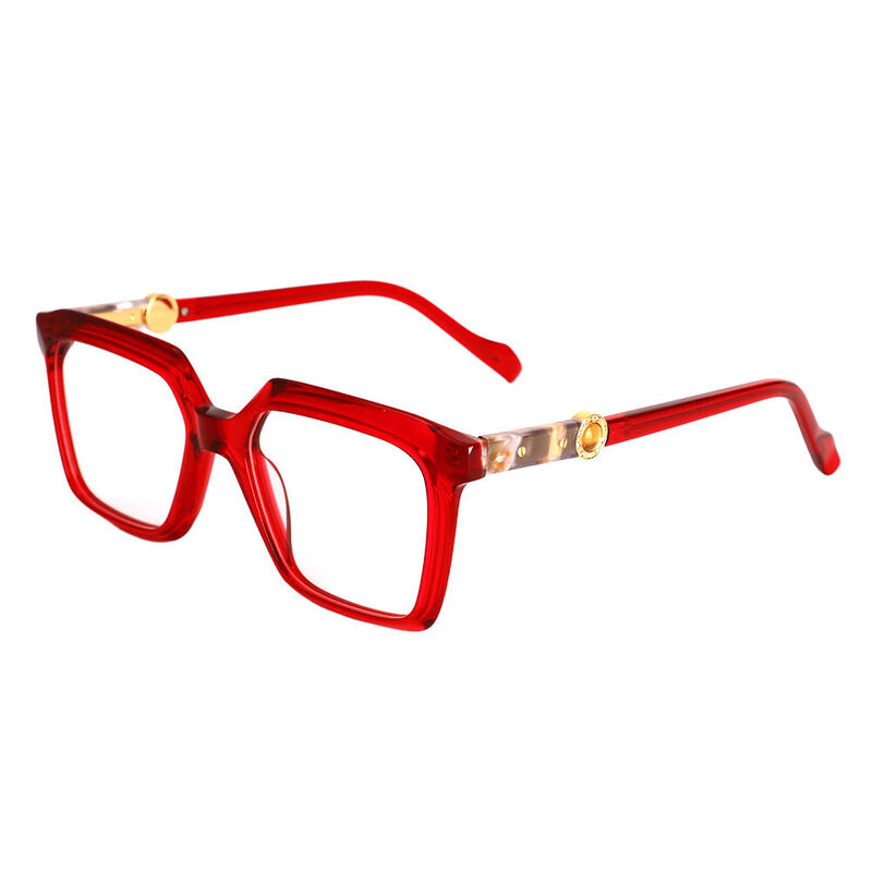 Senior Square Red Glasses
