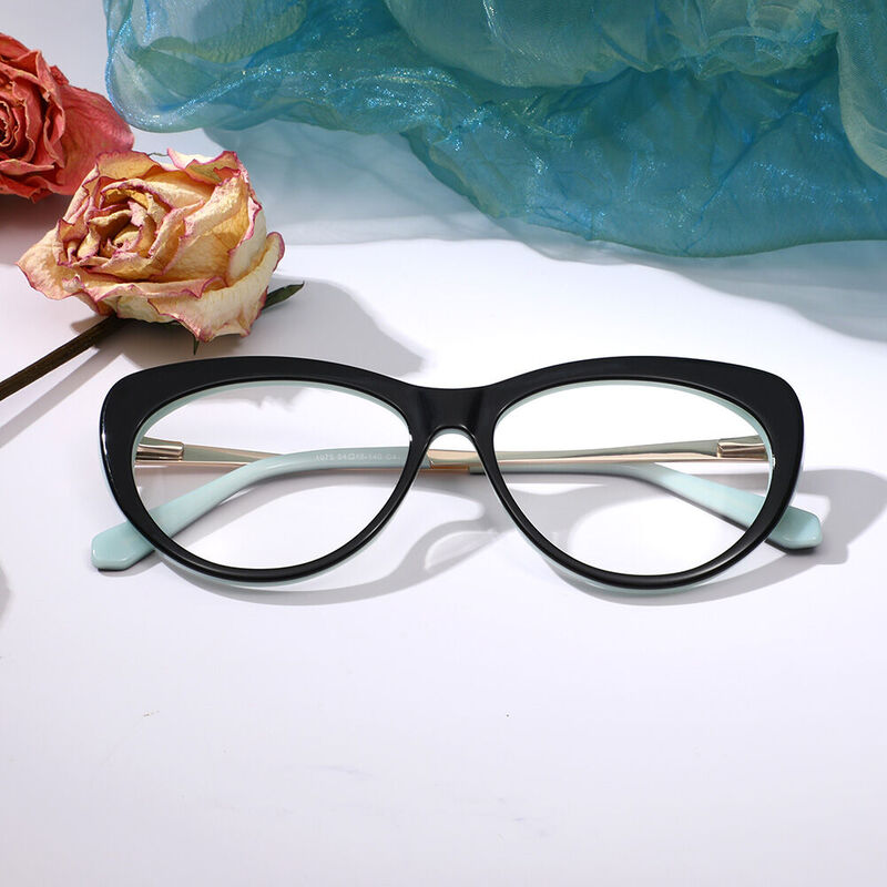 Simplicity Cat Eye Black Blue Glasses
