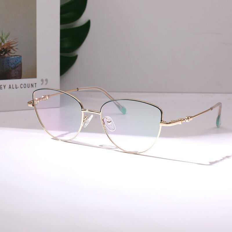 Nancy Cat Eye Gold Glasses