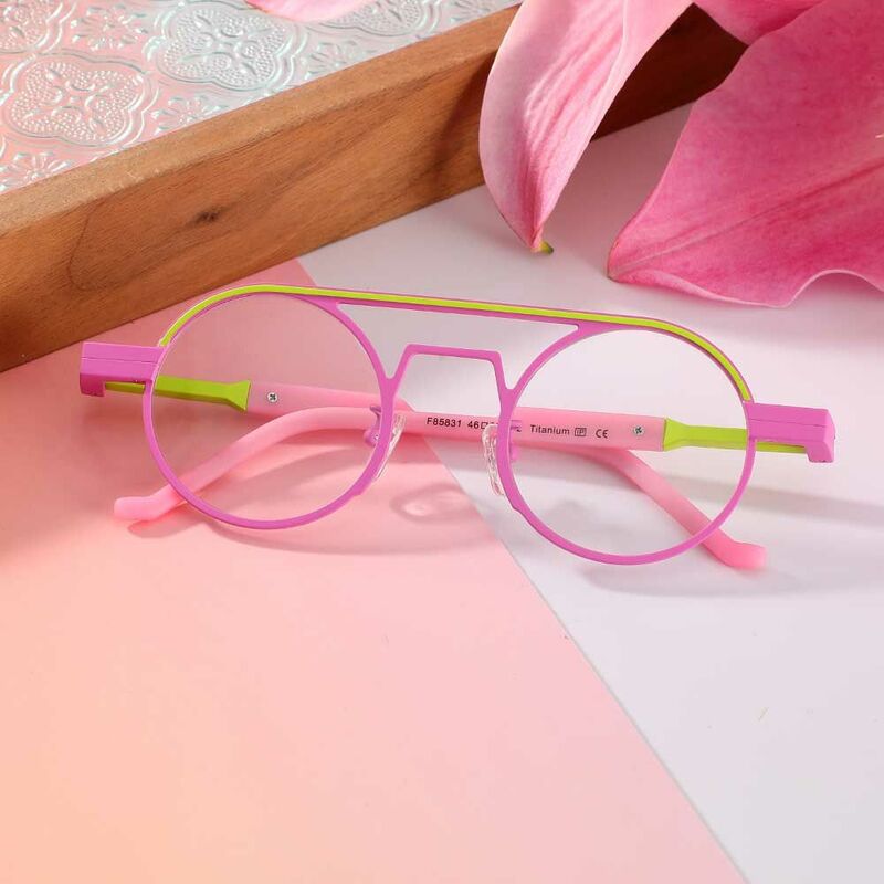 Harrima Aviator Pink Glasses