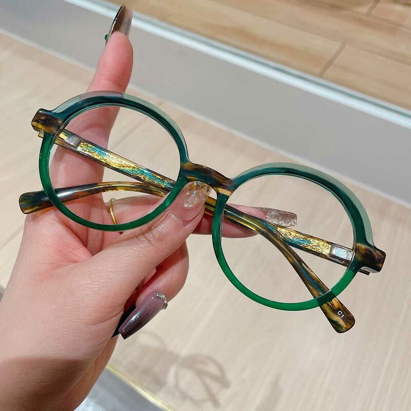 Berg Round Green Glasses