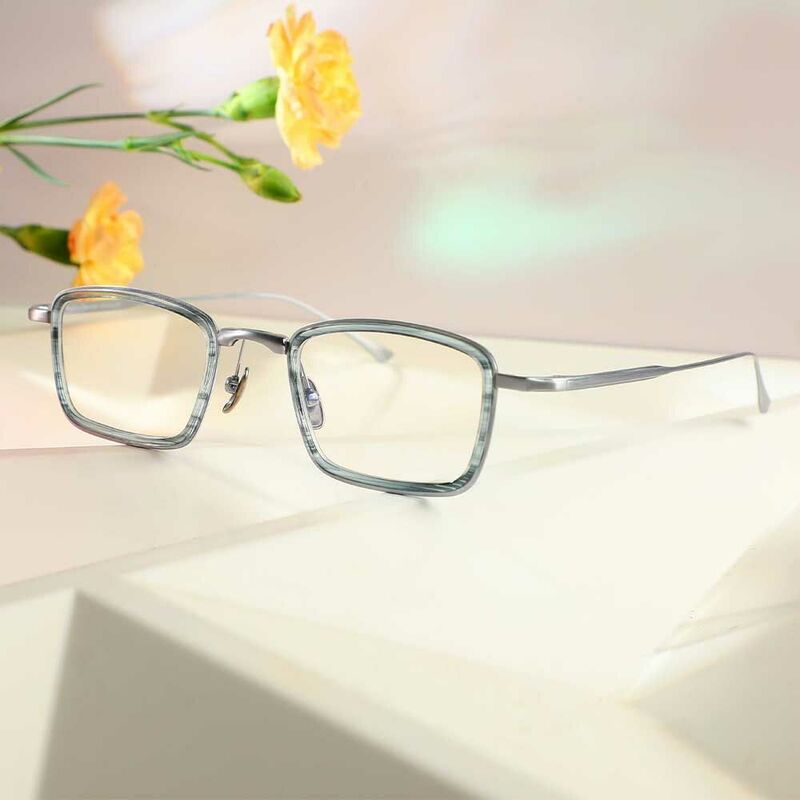 Chester Rectangle Blue Glasses