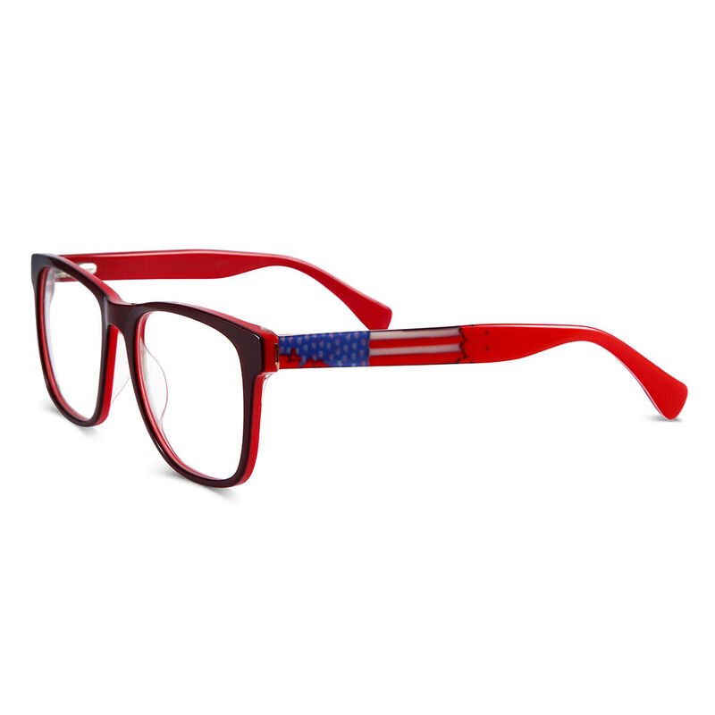Lyuba Square Red Glasses