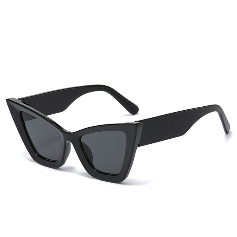 Wartun Cat Eye Black Sunglasses