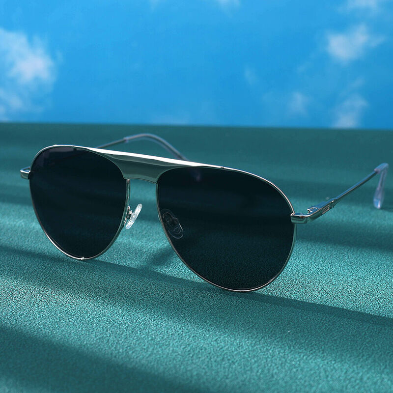 Flying Wing Aviator Silver Sunglasses