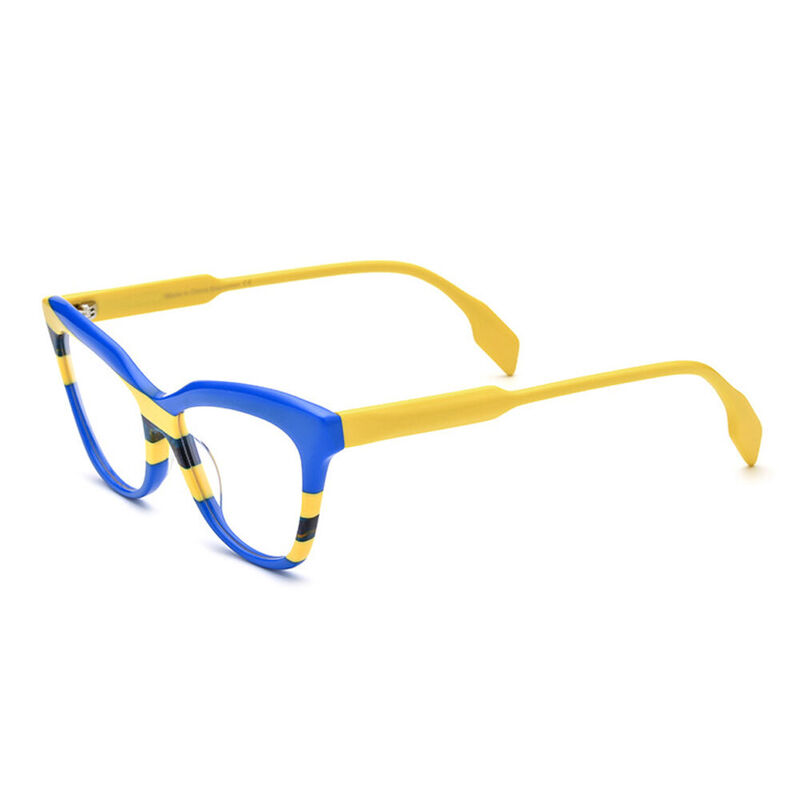 Lekka Cat Eye Blue Yellow Glasses