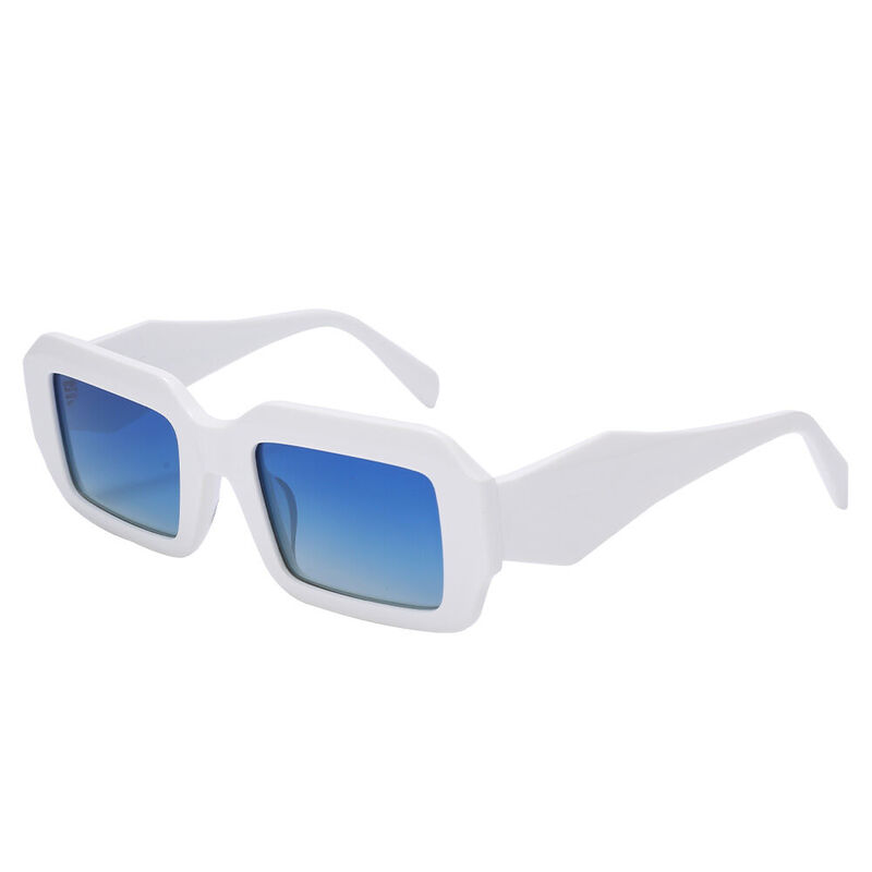 Drift Rectangle White Sunglasses