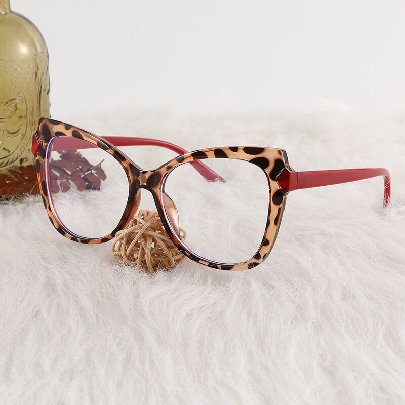 Isabella Cat Eye Leopard Glasses