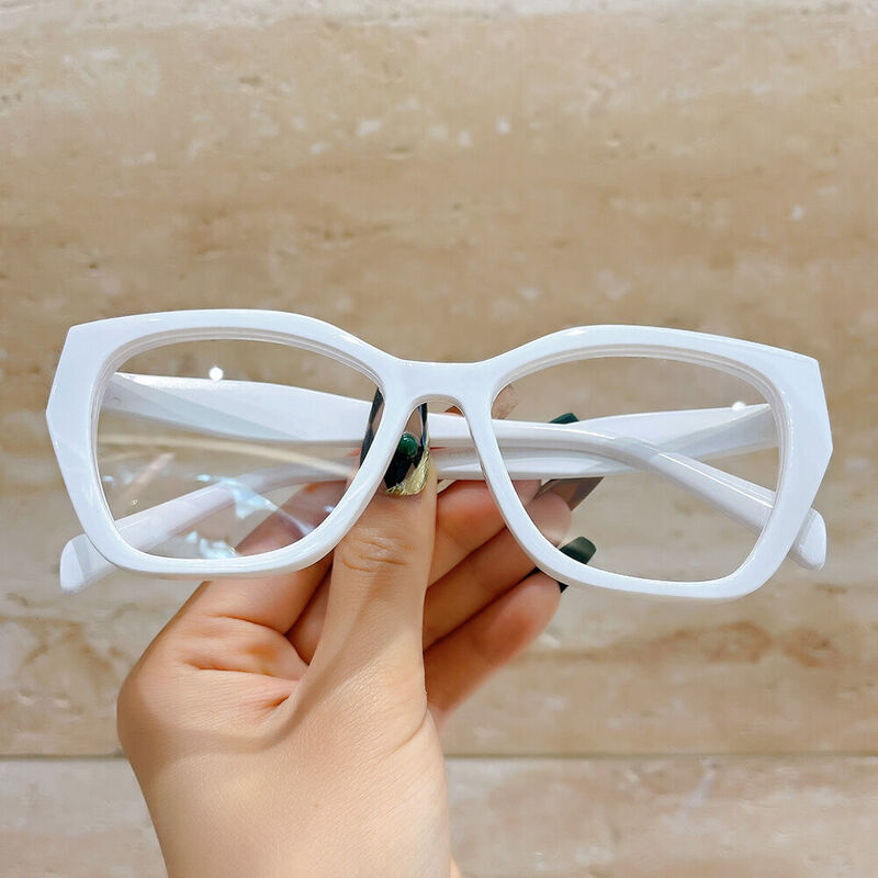 Rita Cat Eye White Glasses