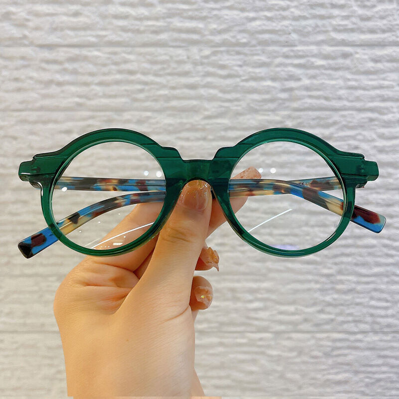 Beso Round Green Glasses