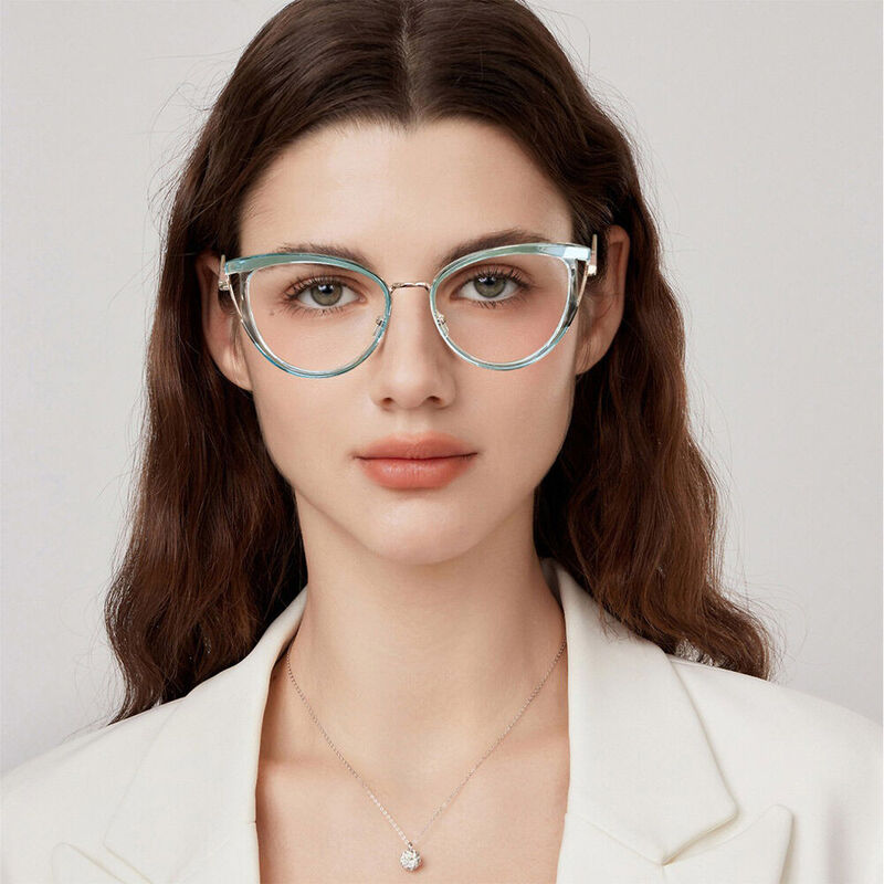 Valentine Cat Eye Blue Glasses