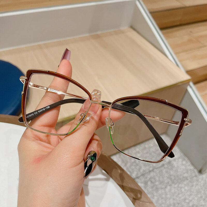 Lunettes de Vue Burke Cat Eye Marron