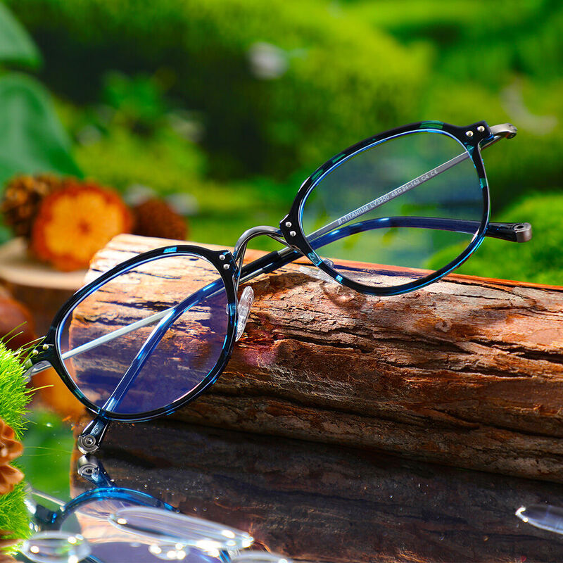 Woodrow Quadratische Blaue Brille