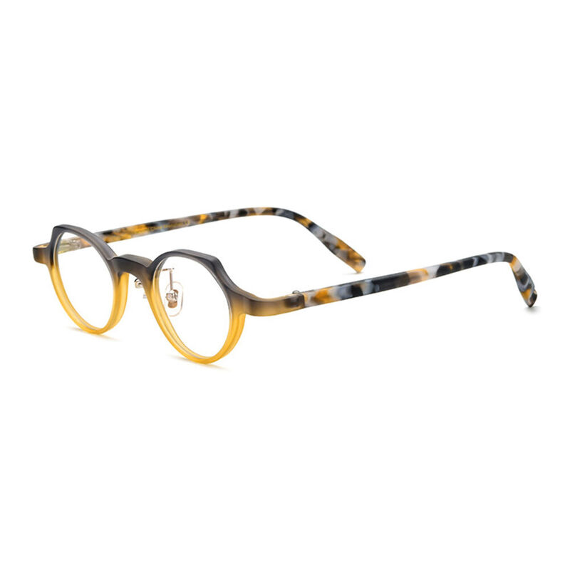 Cicilia Round Yellow Glasses