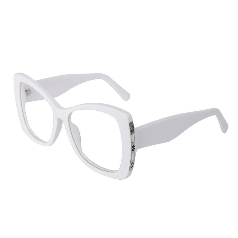 Tess Cat Eye White Glasses