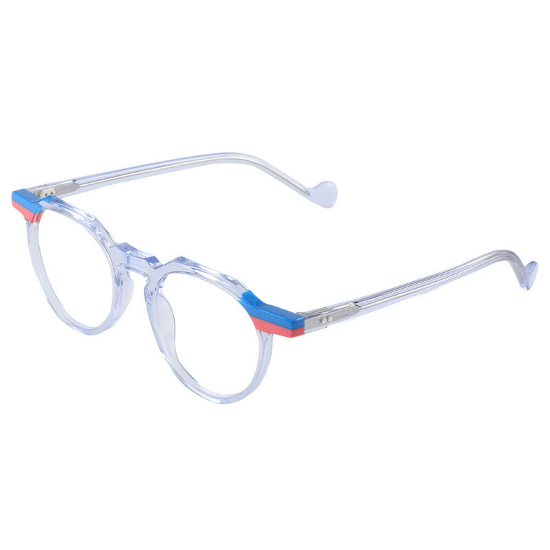 Larkin Round Blue Glasses