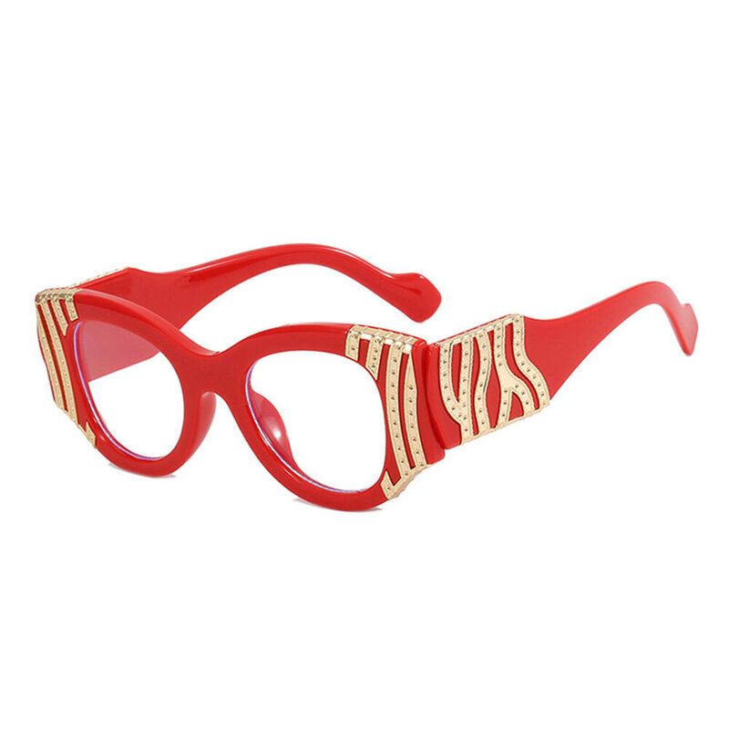 Gilks Oval Red Glasses