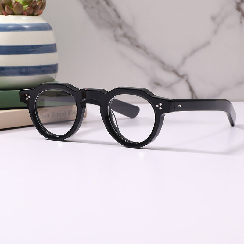 Cedrica Round Black Glasses