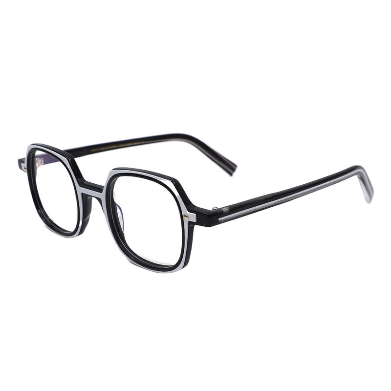 Violae Square Black Glasses