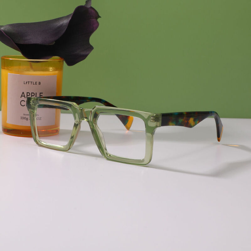 Berni Square Green Glasses