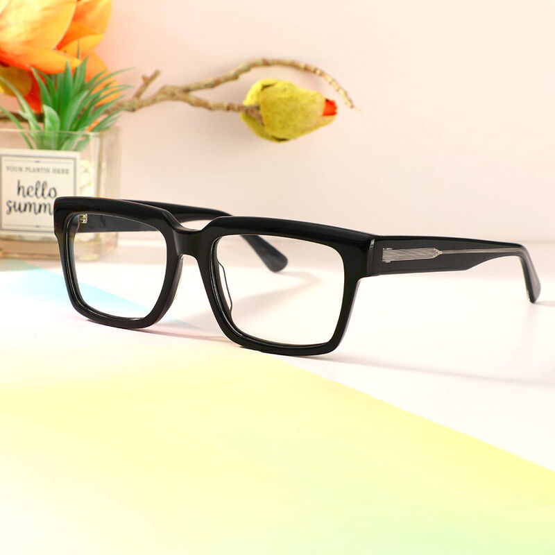 Taylor Rectangle Black Glasses