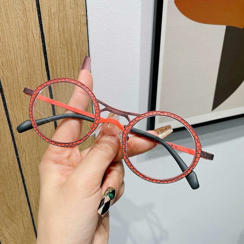 Bart Runde Rote Brille
