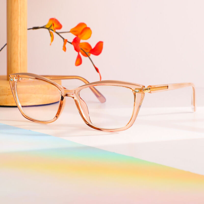 Gafas Graduadas Tipo 'Cat Eye' Color Champán Zara
