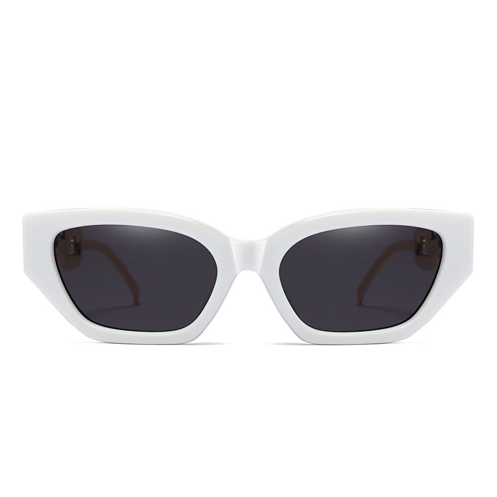Stella Rectangle White Sunglasses