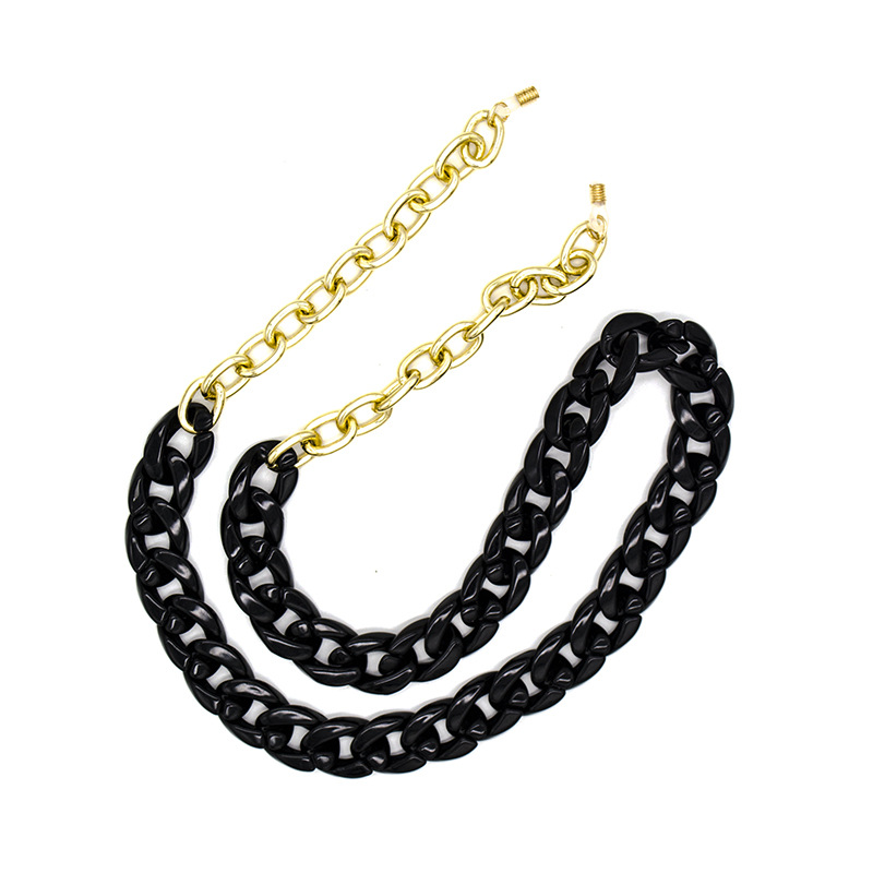 Carol Glatte Acryl Legierung Schwarze Brillenkette