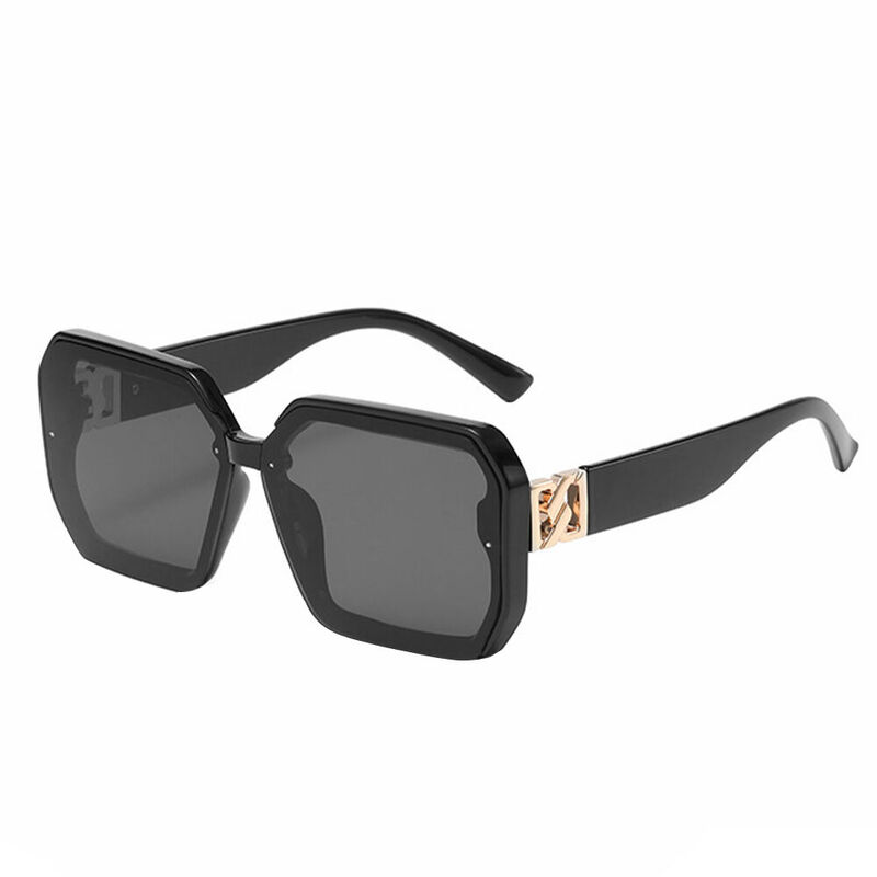 Cloudy Square Black Sunglasses