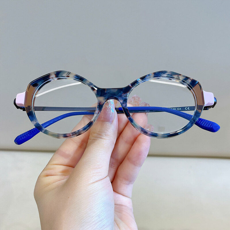 Nelilu Cat Eye Blue Glasses