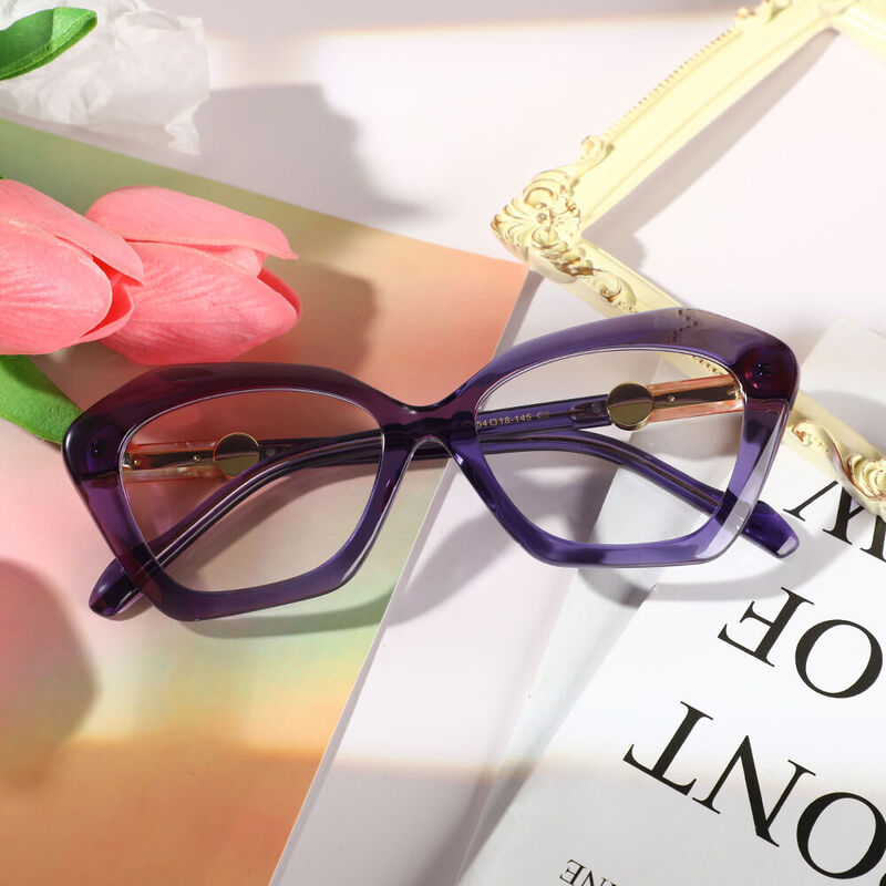 Elizabeth Cat Eye Light Purple Glasses