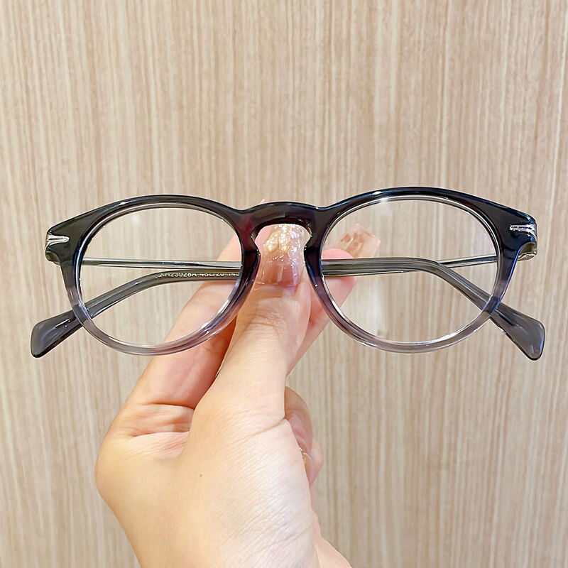 Saxton Round Grey Glasses