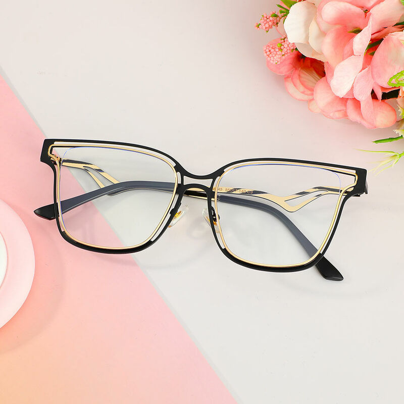 Steinbeck Square Black Glasses