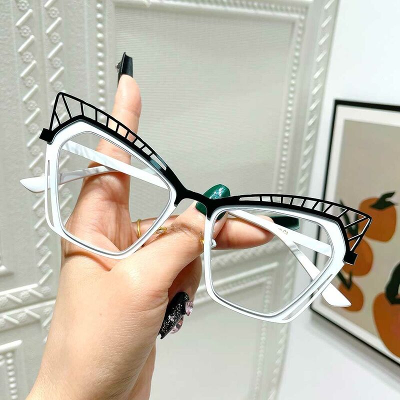 Eisenhowe Cat Eye White Glasses