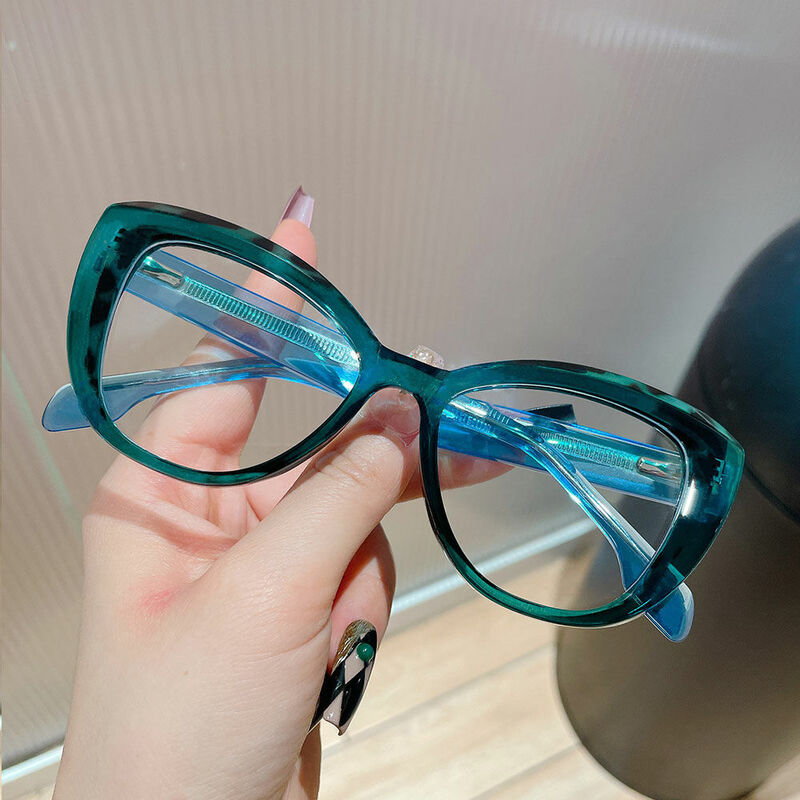 Rockefelle Cat Eye Green Glasses