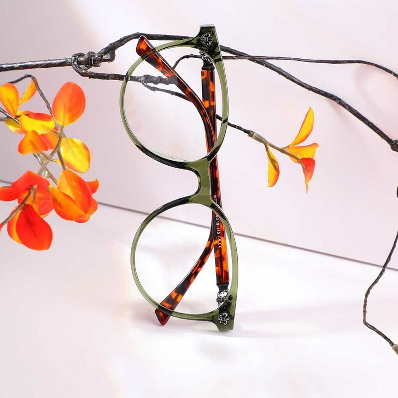 Veromca Round Green Glasses