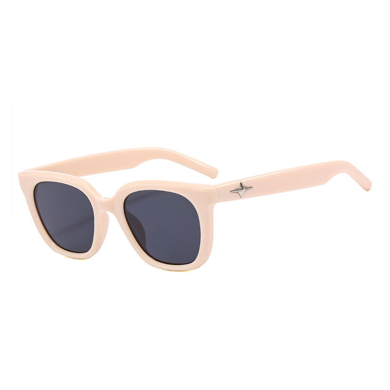 Welcome Square Beige Sunglasses