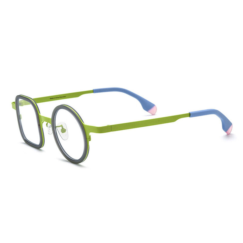 Jonson Square Round Green Glasses