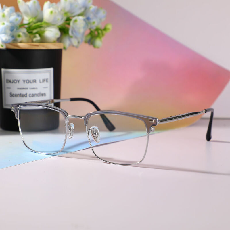 Sapir Browline Silver Glasses