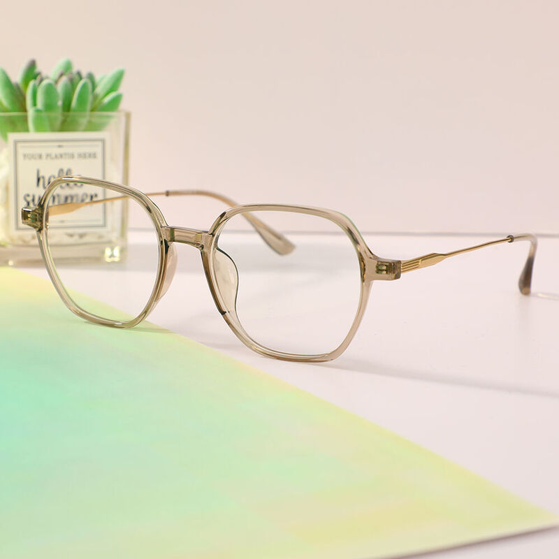 Virgil Geometric Brown Glasses