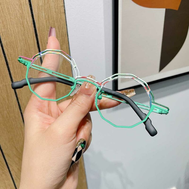 Galbraith Geometric Green Glasses