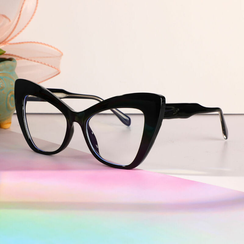 Huggins Cat Eye Black Glasses