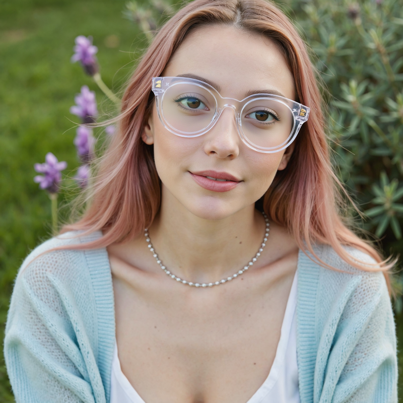 Haley Round Clear Glasses