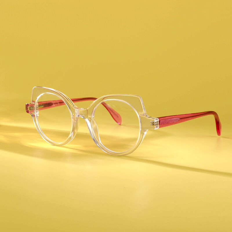 Abby Cat Eye Transparent/Pink Glasses