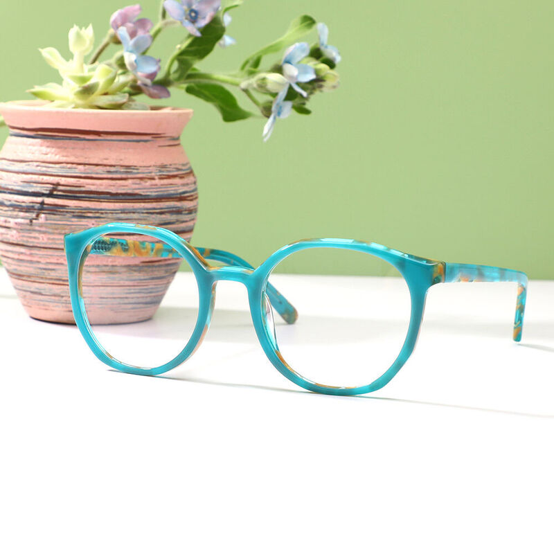 Hodgaa Round Green Glasses