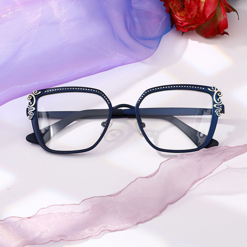 Commein Cat Eye Blue Glasses